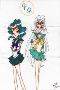 Sailor Neptune and Sailor Saturna